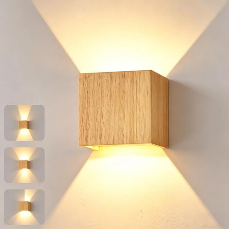 Led-wandleuchte, Holz Und Metall, Verstellbarer Winkel, 8 W Warmweiß, Für Wohn-/schlafzimmer