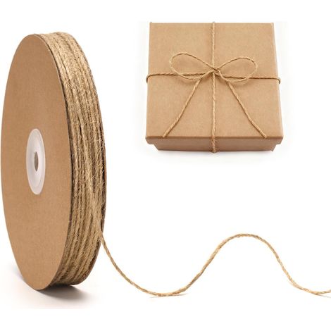 Rolle Bindfaden, 2 Mm Durchmesser, Naturjute, 100 M Länge, Für Heimwerkerarbeiten, Gartenarbeit Und Geschenkverpackungen