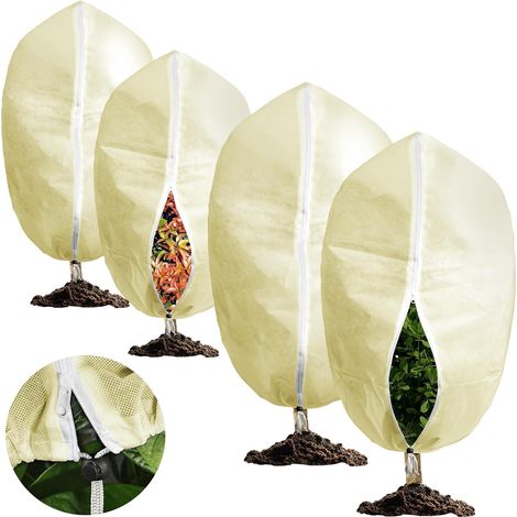 4er-pack Winterabdeckungen, Reißverschluss, Kordelzug, 70 G/m² Vliesstoff, Für Garten Und Balkon