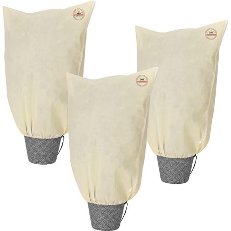 Set Mit 3 Pflanzenschutzabdeckungen 60x80cm Mit Reißverschluss Und Kordelzug Für Den Winter Im Garten