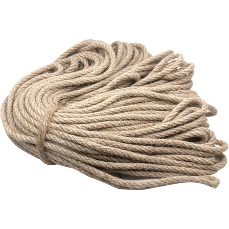 Juteseil, 50 M, Natur, 8 Mm Dick, Robust, Für Heimwerkerarbeiten, Gartenarbeit Und Haustiere