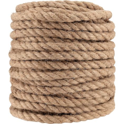Rolle Juteseil, 10 Mm, 50 M, Geflochtene Naturfaser, Witterungsbeständig, Für Gartendekoration Und Bastelarbeiten