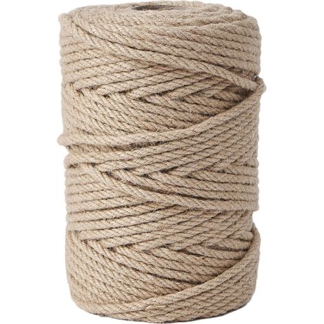 Juteseil, 8 Mm, 15 M Lang, Naturfaser Für Gartenarbeit, Bastelarbeiten Und Innendekoration