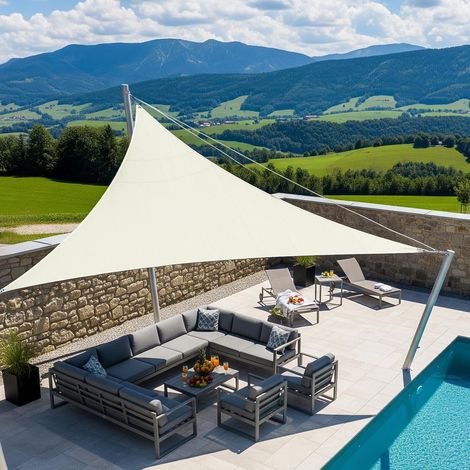 Dreieckiges Sonnensegel, Wasserdichtes Oxford-gewebe, 95 % Uv-schutz, Für Garten Und Terrasse