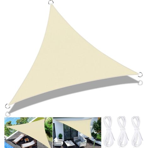 Dreieckiges Sonnensegel, Oxford-gewebe, 3 X 3 X 3 M, Stahlringe, Nylonseile, Garten, Terrasse, Camping