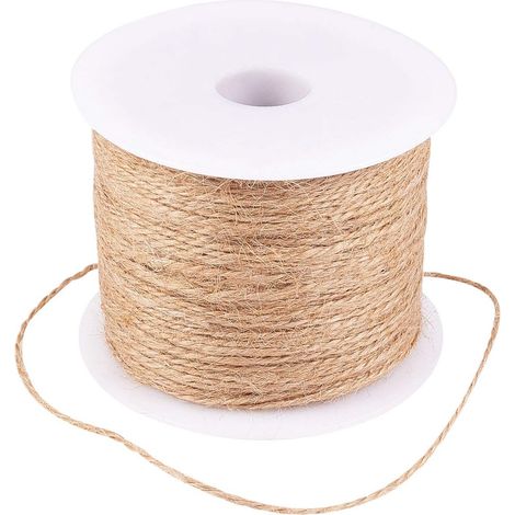 Rolle 100 M Langes, 1–2 Mm Dickes Naturhanfseil Für Heimwerkerprojekte, Gartenarbeit Und Schmuckherstellung