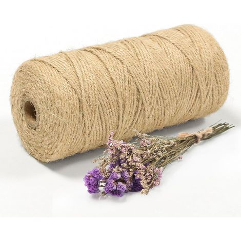 Juteschnur 2 Mm, Robustes Naturseil 200 M, Für Gartenarbeit, Heimwerken Und Dekoration
