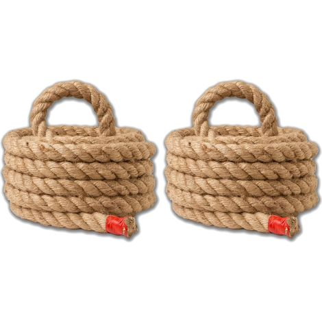 Set Mit 2 Juteseilen, 18 Mm Dick, 5 Meter Lang, Naturfaser, Für Dekorations- Und Bastelprojekte