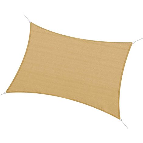 Sonnensegel 3x4m Aus Hochdichtem Polyethylen Mit D-haken Für Garten, Terrasse Oder Balkon