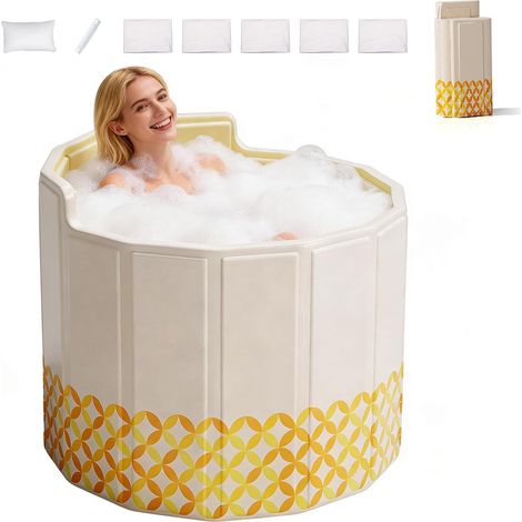 Faltbare Badewanne, Ergonomische Rückenlehne, Verbundmaterial, Abflussschlauch, Für Badezimmer Und Camping