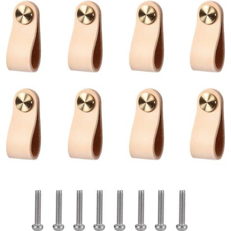 8-teiliges Ledergriff-set, Ledermöbelgriffe, Schrankgriffe Für Exquisite Möbeldekorationsaccessoires Mit Schrauben