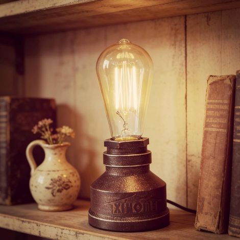 Tischleuchte Aus Metall Im Industriellen Steampunk-stil Mit E27-fassung Und Dimmschalter Für Wohnzimmer, Schlafzimmer Oder Büro