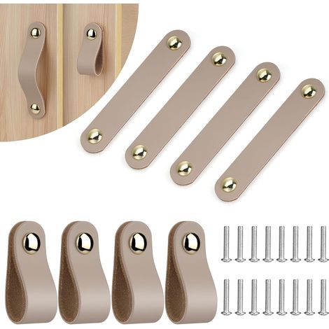 Set Mit 8 Ledermöbelgriffen, Zinklegierung, 138 Mm, Vintage-stil, Für Schränke Und Küchen