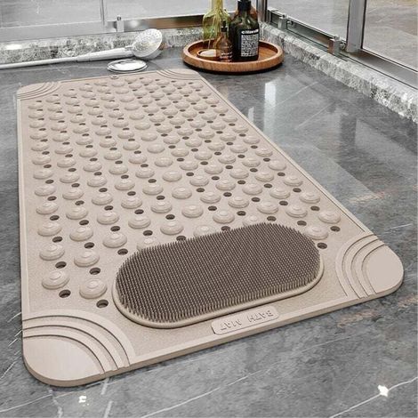 Rutschfeste Badematte Mit Abflusslöchern, Saugnäpfen, Schnelltrocknend, Leicht Zu Reinigen, Fußmassagefunktion, Geeignet Für Badewanne, Duschkabine Und Badezimmer, Maschinenwaschbar