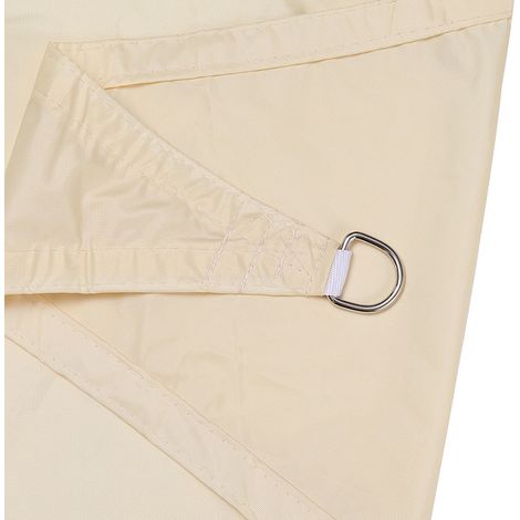 Wasserdichtes, Dreieckiges Sonnensegel Aus Gespanntem Segeltuch, Uv-schutz, Wetterfest Und Schnelltrocknend, Ideal Für Gärten, Parks Und Rasenflächen, 2,4 X 2,4 X 2,4 M, Beige Und Weiß (stol).