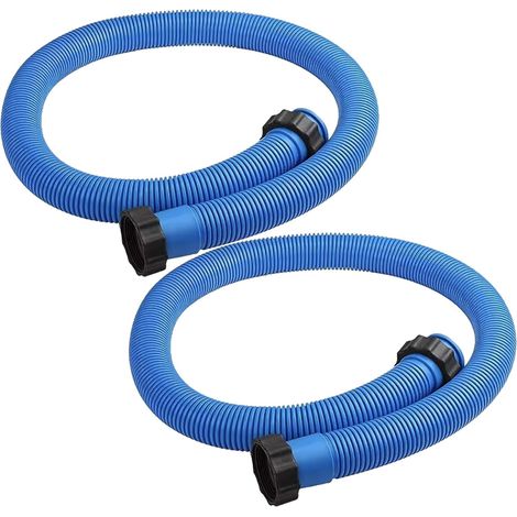 Set Aus 2 X 38 Mm, 1,5 M Langen Poolschläuchen Für Sand- Und Salzwasserpumpen In Intensivfiltersystemen, 38-mm-schlauch Für Wasserpumpen Mit Einer Leistung Von 1500 Gph Und Mehr, Blau