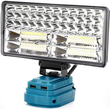 Arbeitsleuchte, 6000 Lm Led, 2 Lichtmodi, Ip65 Aluminium, Zwei Usb-anschlüsse, Für Garage Und Camping