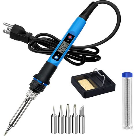 80-w-lötkolben-set, Digitale Lötpistole Mit Lcd-anzeige, Einstellbarer Temperatur Und Schneller Aufheizzeit, Keramik-konstanttemperatur-elektrode (220 V), Für Elektronikschmuck