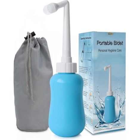 Tragbares Blaues Bidet, 350 Ml Fassungsvermögen, Für Die Wochenbettpflege, Aus Weichem Eva/abs-material, Mit Einziehbarer Düse, Perfekt Für Reisende Und Die Wochenbettpflege.