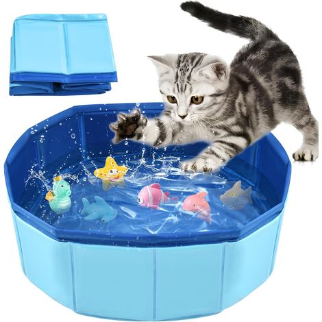 Faltbarer Pool, Umweltfreundliches Pvc, Rutschfester Boden, Für Katzen Und Hunde, Zum Baden Und Spielen