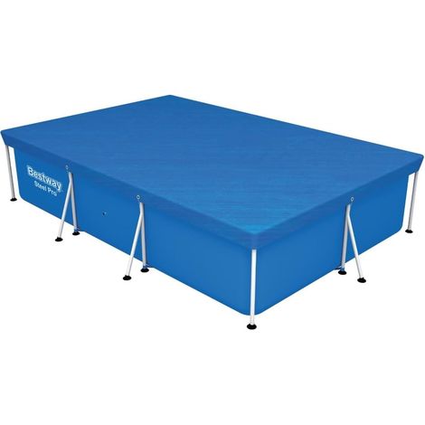 Rechteckige 4-jahreszeiten-poolabdeckung Für Aufstellpools (304 X 205 Cm) Mit Abflusslöchern Und Befestigungsseilen Für Den Garten