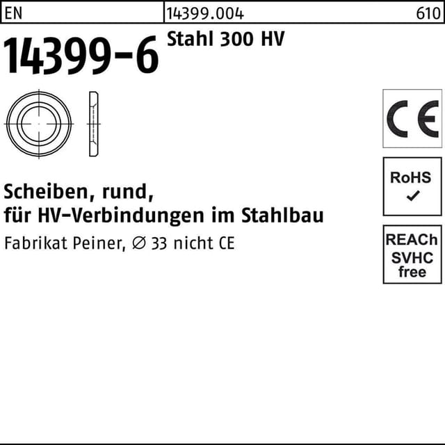 EN 14399 -6 Stahl 12 Scheiben -P- S