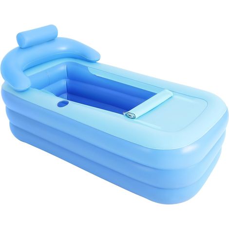 Aufblasbare Pvc-badewanne, Faltbar, 160 X 84 X 64 Cm, Ergonomische Rückenlehne, Für Drinnen Und Draußen Geeignet, Für Erwachsene Und Kinder
