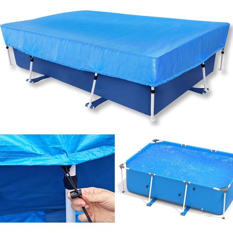 Poolabdeckung 220 X 150 Cm, Uv-schutz, Verstärktes Polyethylen, Für Rechteckige Pools