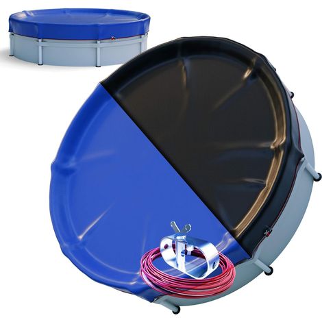 Runde Poolabdeckung Ø 460 Cm, Pe 200 G/m² Solarabdeckung, Sommer-/winterschutz Für Pools Ø 366–400 Cm