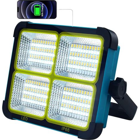 X 100-w-led-flutlicht, Usb-c-solar-aufladbar, 10000 Lm, 16500-mah-akku, Ip54, Baustelle/camping