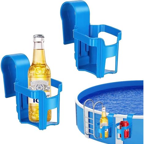 Set Mit 2 Becherhaltern, Kunststoff, Blau, Für Runde Oder Eckige Bars, Schwimmbäder Und Whirlpools