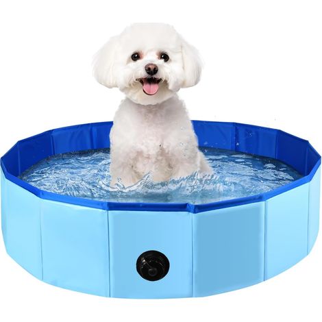 Faltbarer Pvc-pool, 80 X 20 Cm, Rutschfester Boden, Ablassstopfen, Für Drinnen Und Draußen, Für Hunde