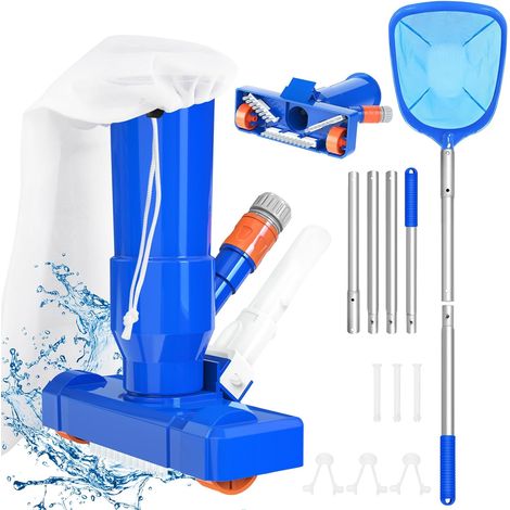 Poolpflege-set, Manueller Poolsauger (kein Stromanschluss Erforderlich), 150 Cm Lange Stange, Für Whirlpools, Teiche Und Springbrunnen