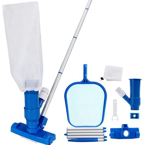 Poolreinigungsset, Venturi-saugkopf, 115,5 Cm Ausziehbarer Skimmer, Für Whirlpool Und Teich