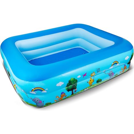 Aufblasbarer Pool, 115 X 83 X 33 Cm, Rechteckig, Dickes Pvc, Für Garten Und Innenbereich