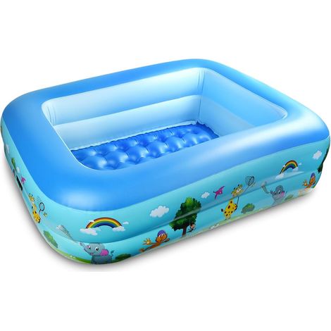 Aufblasbarer Pool, 2 Ringe, Bpa-freies Pvc, Rutschfester Boden, Für Drinnen Und Draußen