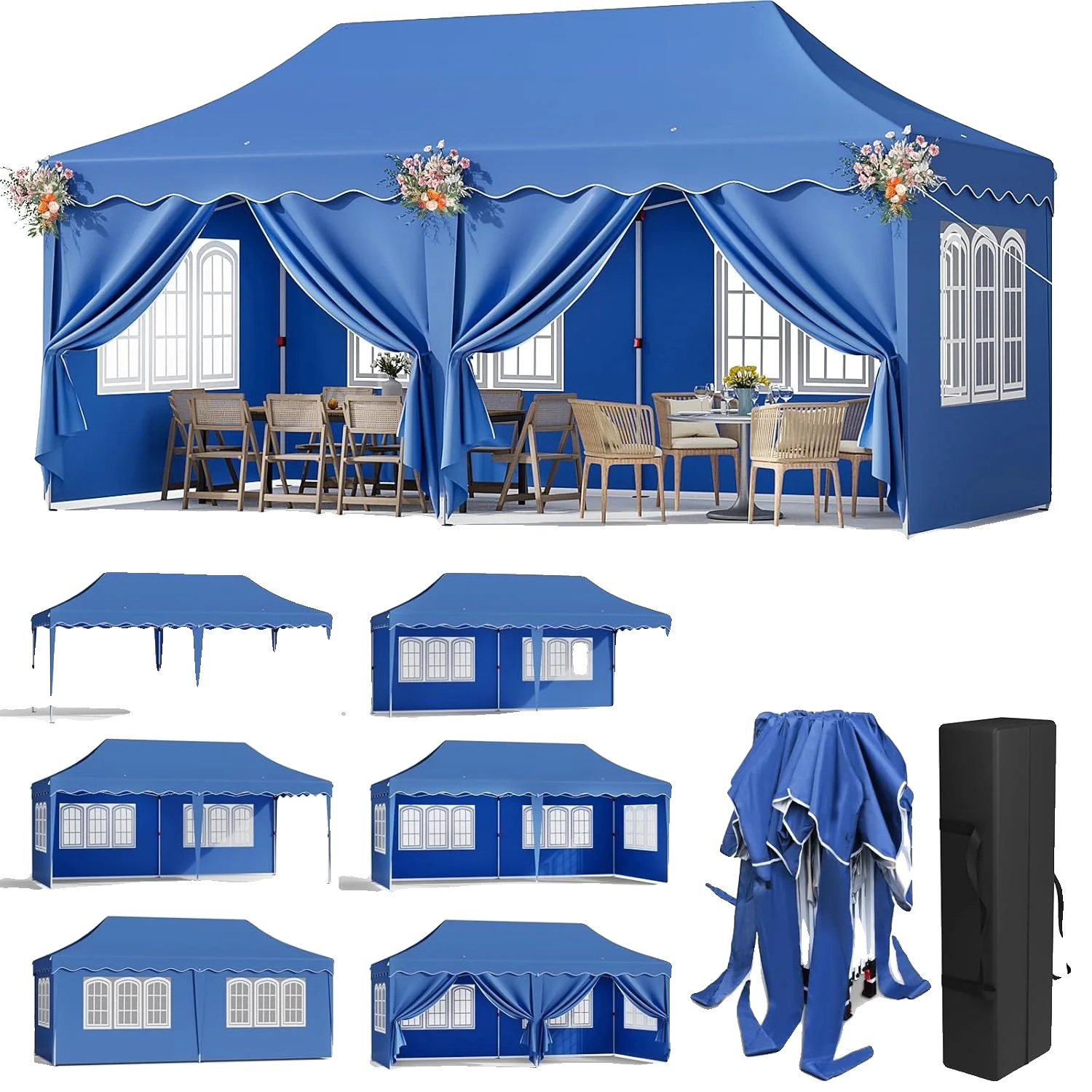 Faltpavillon, Wasserdicht, Uv-schutz, Stabiles Aluminiumgestell