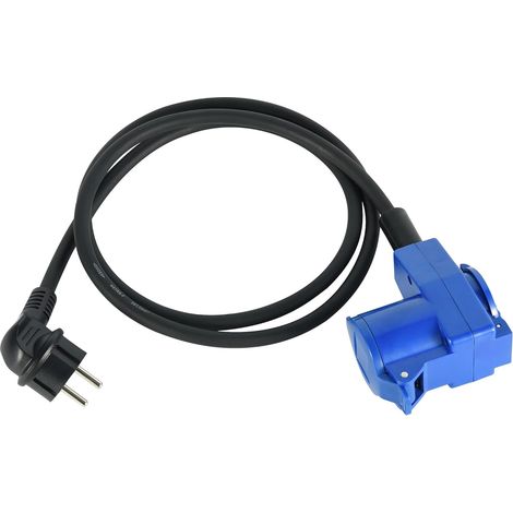 Cee-adapterkabel 1,5 M Schuko-stecker, Abgewinkelter Stecker, Ip44, Gummi, Camping, Wohnwagen