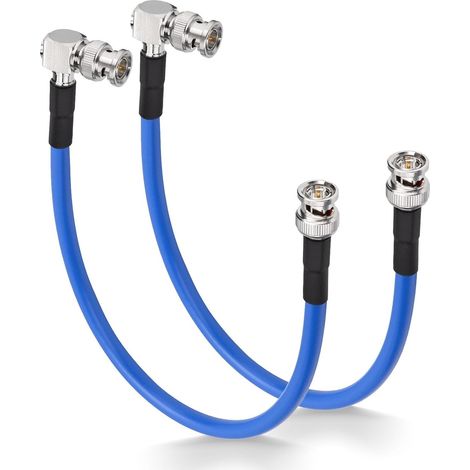 X 30 Cm Rechtwinklige Sdi-bnc-kabel, Rg6, 75 Ohm, Vergoldete Stecker Für Überwachungskameras Und Videomonitore