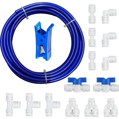 X 15 Meter 1/4 Zoll Wasserschlauch-set Mit Anschlussstück, Verbinder, Ventil, Absperrventil Und Rohrschneider Für Kühlschrank