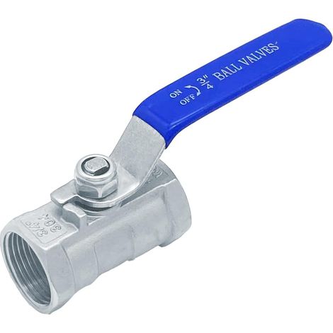 Kugelhahn, 3/4"-innengewinde, Edelstahl 304, Blauer Griff, Für Wasser Und Öl