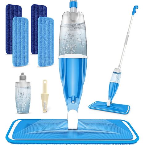 Sprühmopp Mit Integriertem Wassertank, 4 Mikrofaserpads, Für Parkett- Und Fliesenböden