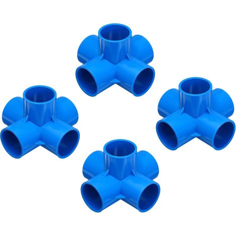 Set Mit 4 X 40 Mm Blauen 5-wege-pvc-winkelstücken Für Elektrische Bewässerungsrohre