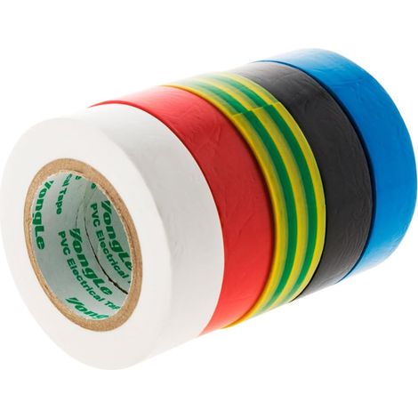 Pvc-isolierbänder Der Marke Yongle In Den Farben Weiß, Rot, Schwarz, Blau Und Grün-gelb – Geeignet Für Elektrische Isolierung, Schutz Und Reparatur, 16 Mm X 10 M