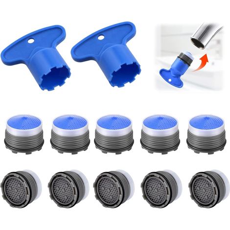 10er-packung M18,5-luftsprudler, Durchflussregler, Montageschlüssel, Abs-kunststoff, Küche/badezimmer
