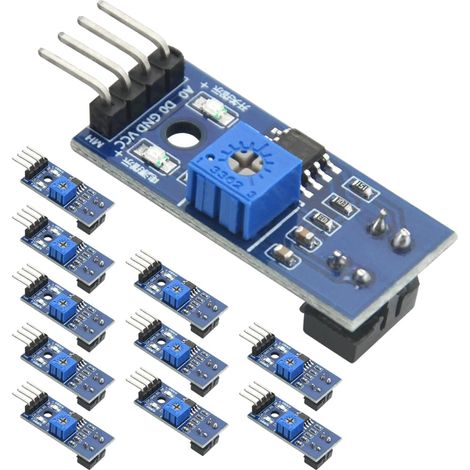 10 Infrarotsensormodule, Digitalausgang, Einstellbares Potentiometer, Hinderniserkennung, Schwarz-weiß-linie
