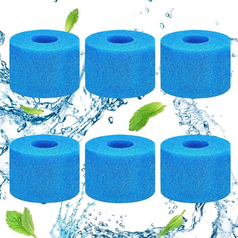 Set Mit 6 S1 Spa-filtern, Wiederverwendbarer Schaumstoff, 10,8 Cm Durchmesser, Für Schwimmbäder Und Whirlpools
