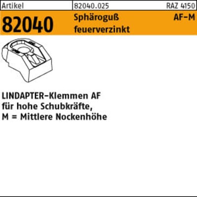 Klemme r 82040 mm 12 Sphäroguß feuerverzinkt