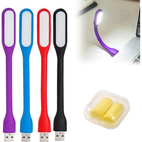 Flexible Led-usb-lampe, 4-teiliges Laptop-lampenset, Mini-usb-lampe, Mit Ohrstöpsel