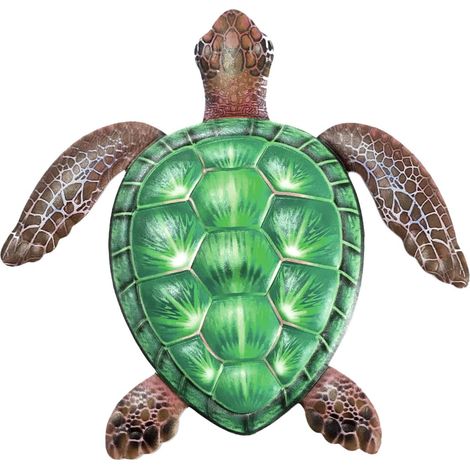 Schildkröte Aus Metall, Wanddekoration Für Den Außenbereich, Wohnaccessoires, Hängende Meeresskulptur Für Terrasse, Pool, Garten, Wohnzimmer Oder Badezimmer (grün)